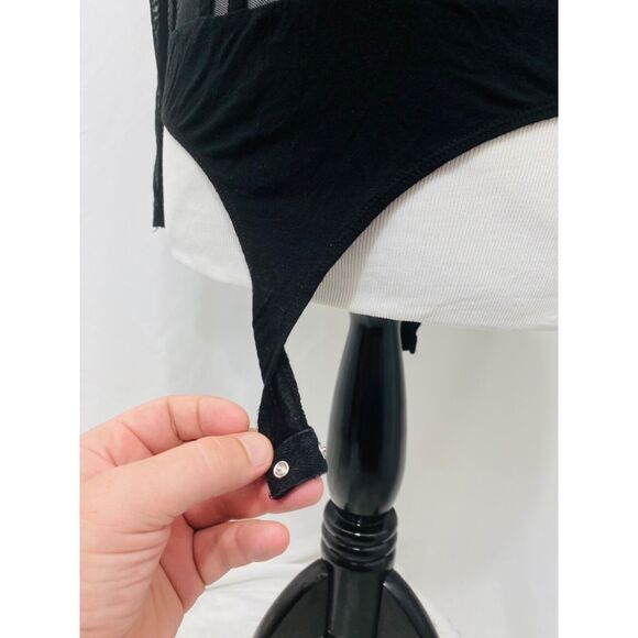 Charlotte Russe Women's One-Piece Black Mesh Long Sleeve Size Small - Picture 5 of 9